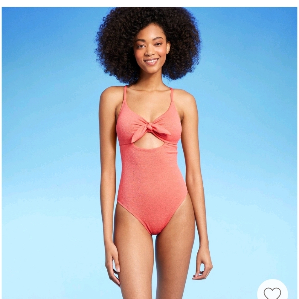 Shade n Shore Pink Orange 1 piece swimsuit